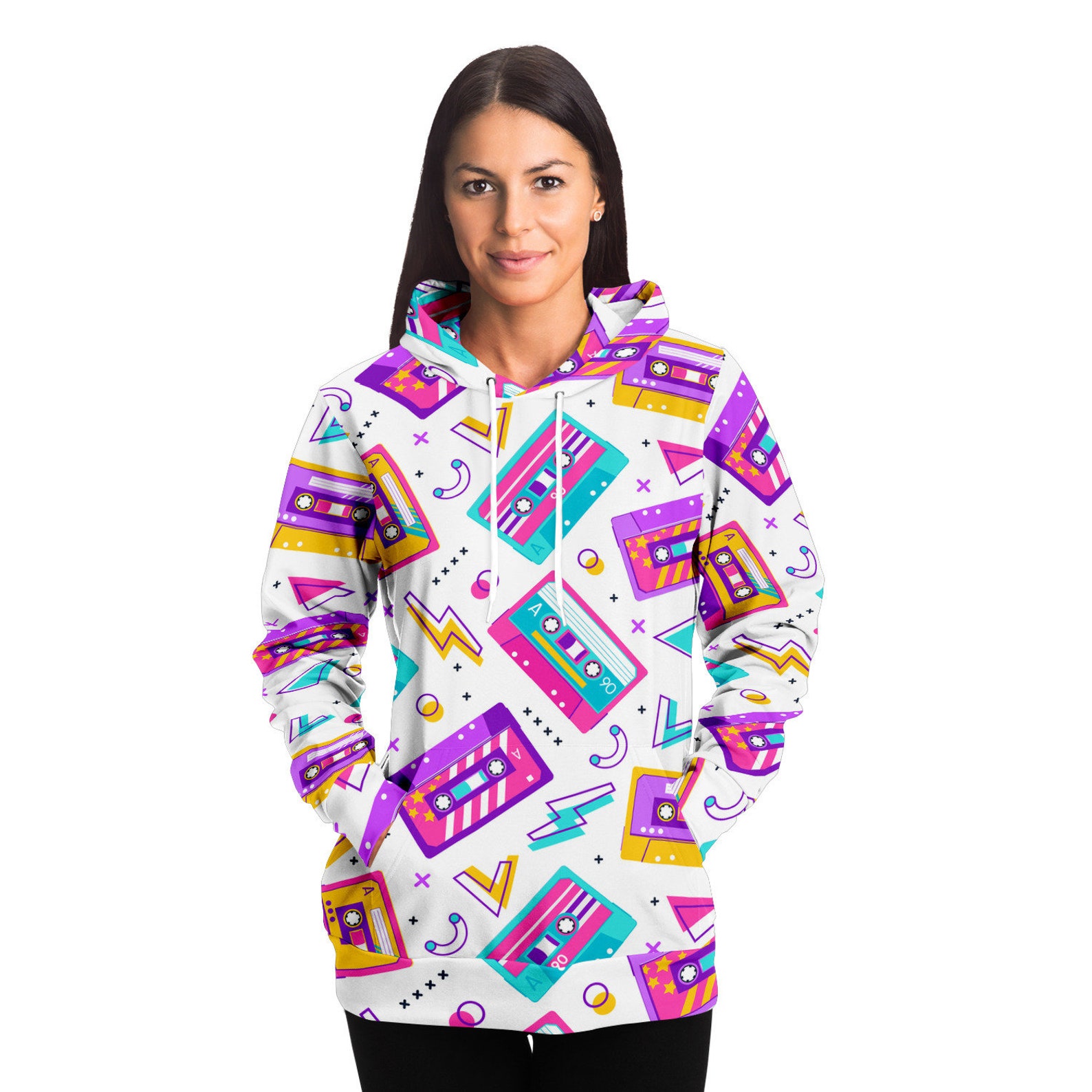 Retro Pastel Hoodie Tape Pop Art Hood Abstract All Over Etsy