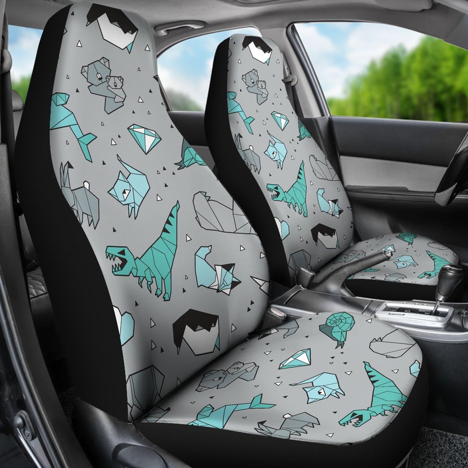 Funky Origami Car Seat Covers For Vehicle Trippy Seat Covers Etsy