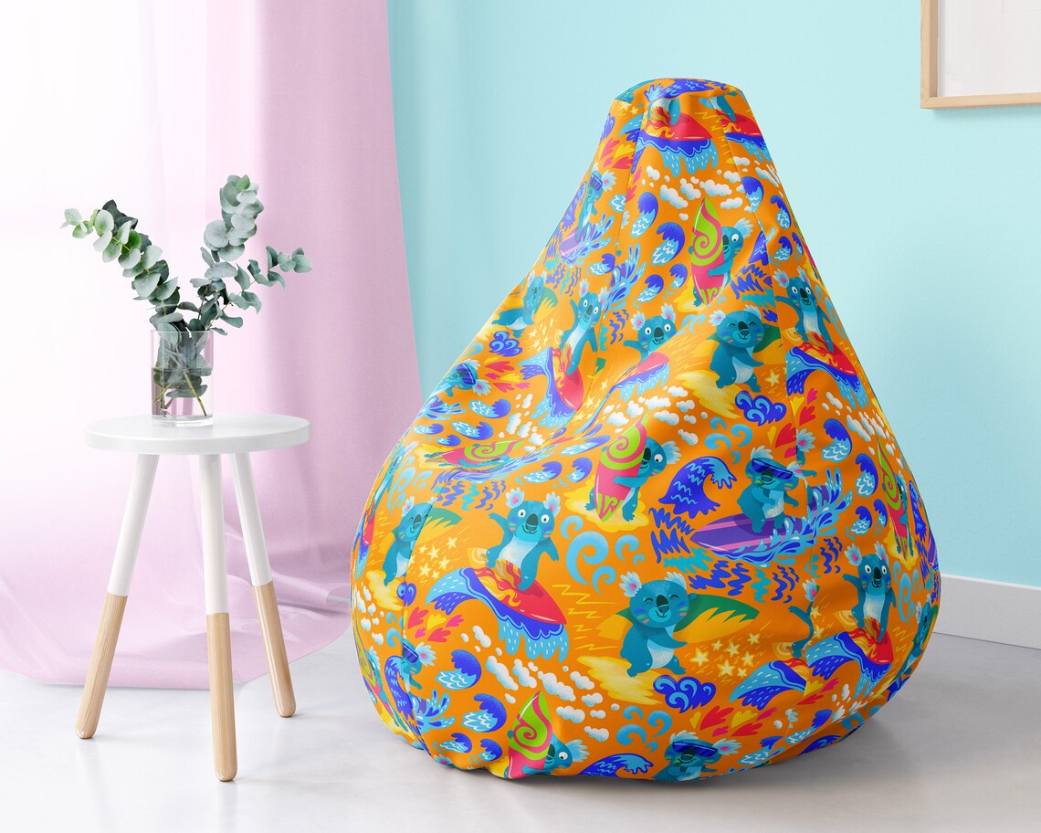 Koala Bean Bag Chair Cover Only Surfer Koala Beanbag Chair Etsy