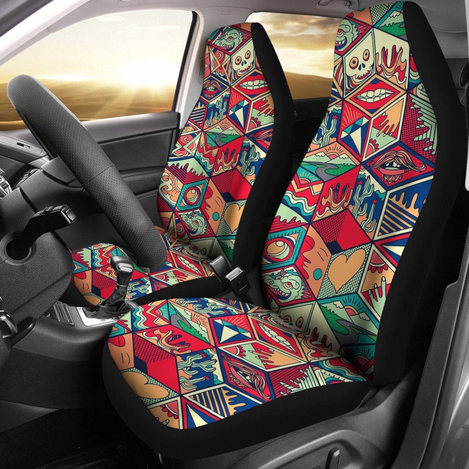 Trippy Car Seat Covers For Vehicle Funky Seat Covers For