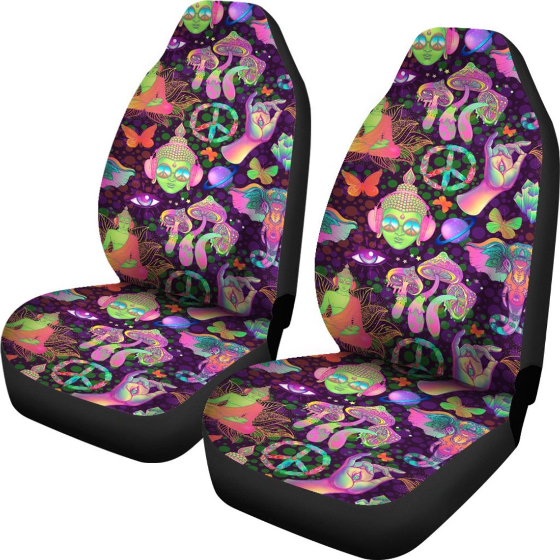 Trippy Hippie Car Seat Covers for Vehicle Psychedelic Custom Etsy UK
