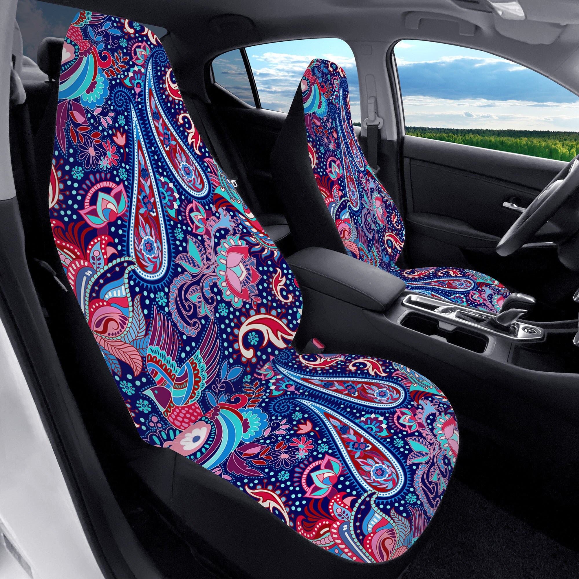 Colorful Paisley Car Seat Covers For Vehicle | Abstract Abstract Car Accessories