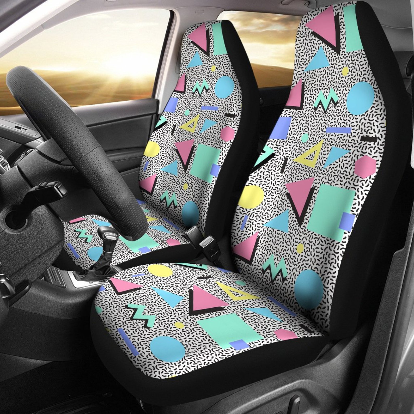 Abstract Retro Car Seat Cover for Vehicle Custom Seat Covers Etsy