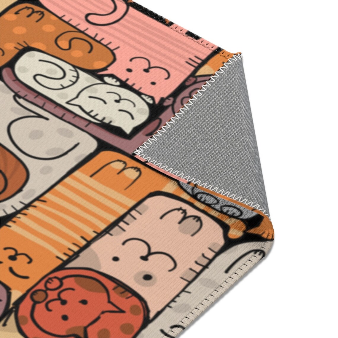 Funny Cat Area Rug Cute Cat Puzzle Rug Cat Lover Groovy Etsy