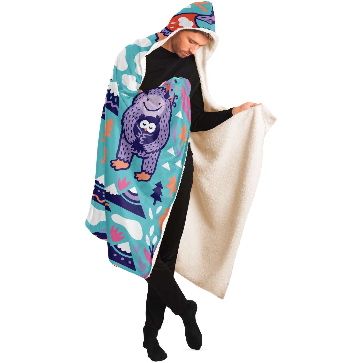 Cute Yeti Hooded Blanket // Funny Yetis Throw // Mythical Etsy