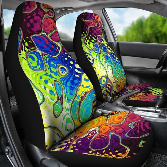 Trippy Auto Sitzbezüge für Fahrzeug Psychedelische Hippie