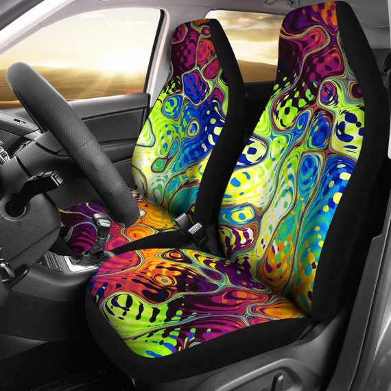 Trippy Auto Sitzbezüge für Fahrzeug Psychedelische Hippie Sitzbezüge für  Auto für Frauen AutoSitzhülle Mädchen Boho Auto Sitzbezüge - .de