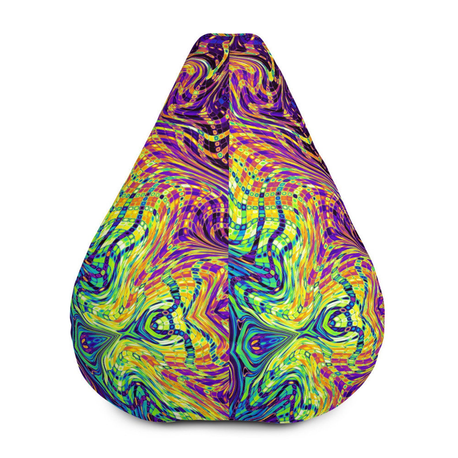 Psychedelic Bean Bag Chair Cover Only Big Bean Bags Chairs Etsy