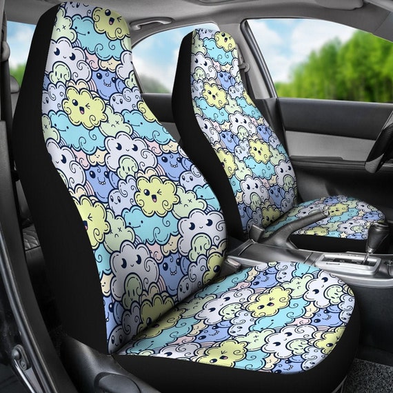 Süße Doodles Auto Sitzbezüge für Fahrzeug Lustige Sitzbezüge für Auto für  Frauen Boho Auto Sitzbezug Mädchen Auto Accessoires EDM Merch - .de