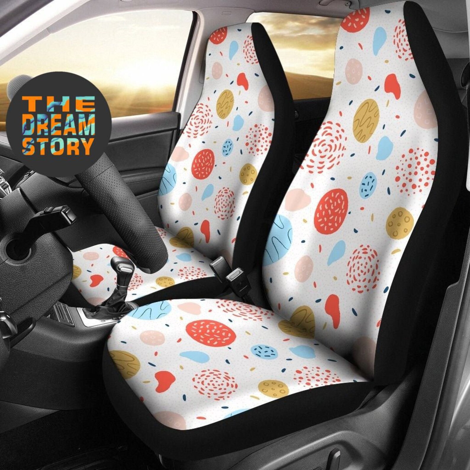 Abstract Retro Car Seat Cover For Vehicle Memphis Custom | Etsy