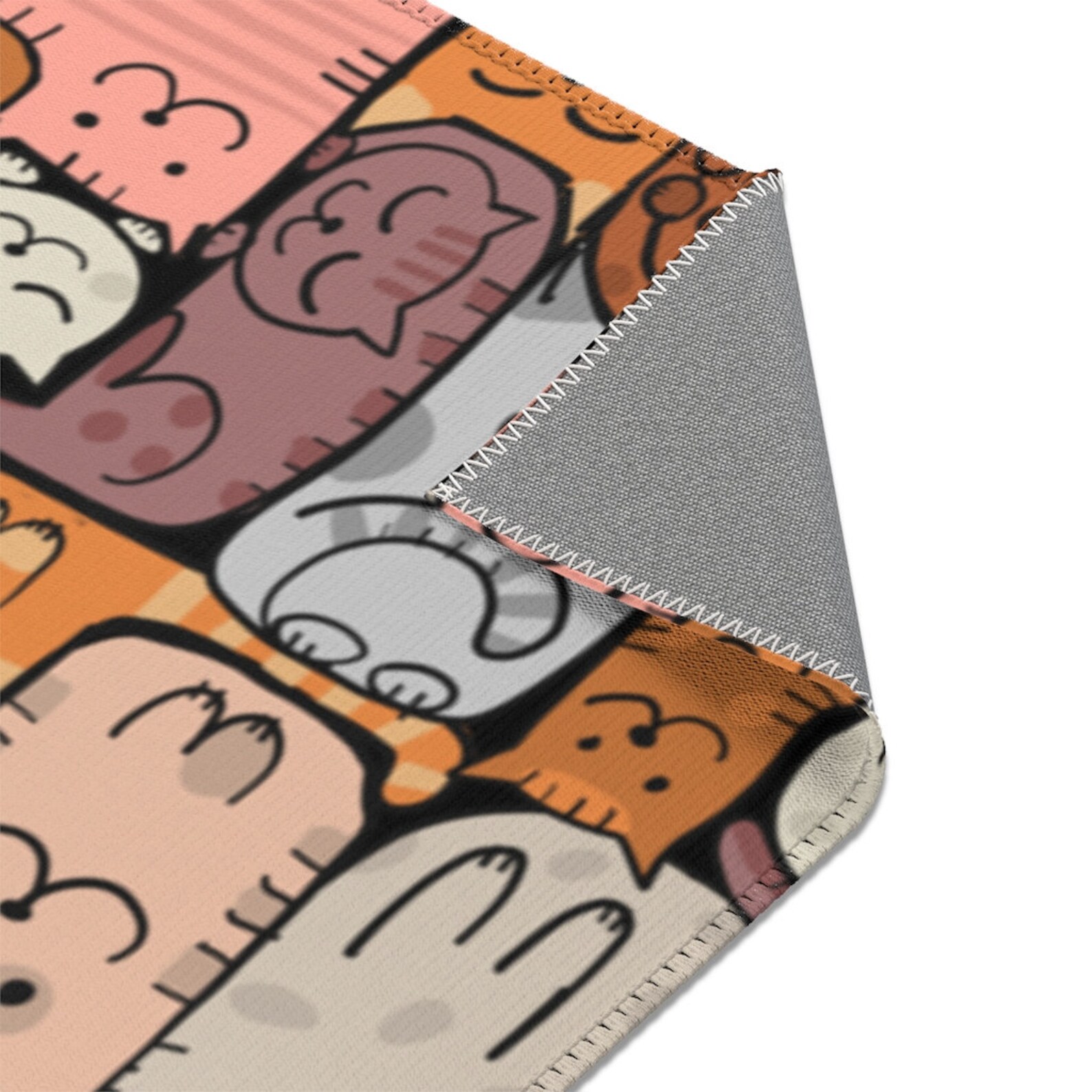 Funny Cat Area Rug Cute Cat Puzzle Rug Cat Lover Groovy Etsy