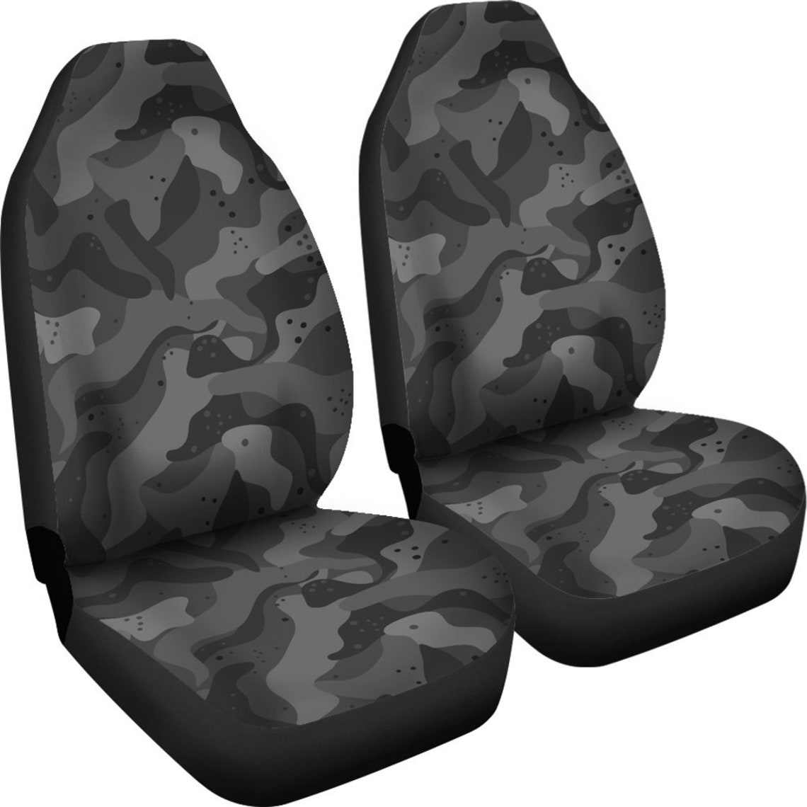 Black Camo Car Seat Cover for Vehicle Army Camouflage Custom Etsy