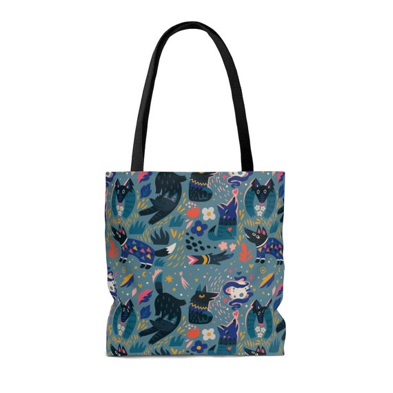 Cute Wolf Tote Bag Kawaii Custom Reusable Small Tote Bag Artsy