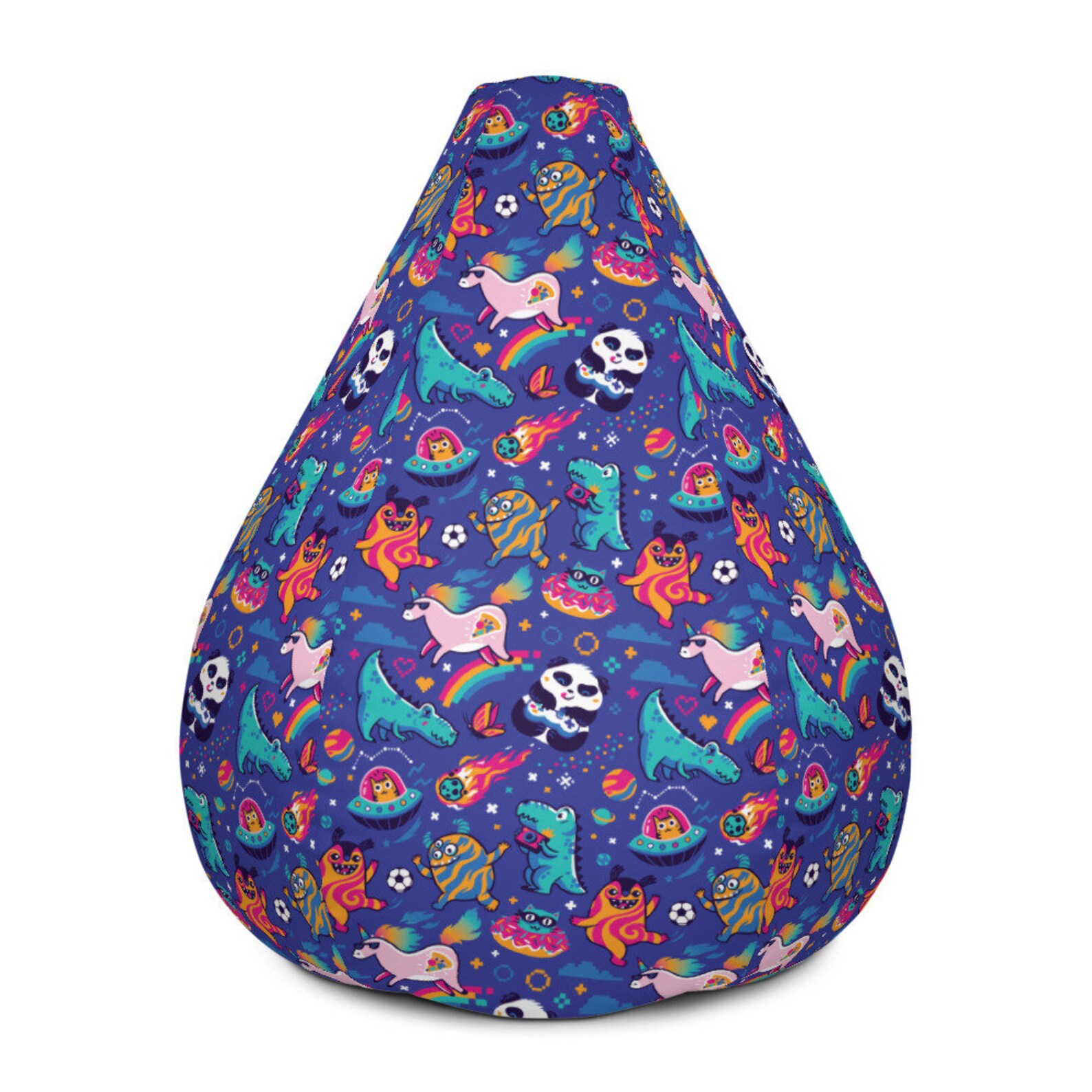 Cartoon Fairy Tale Bean Bag Chair Cover Only Dragon Unicorn Etsy