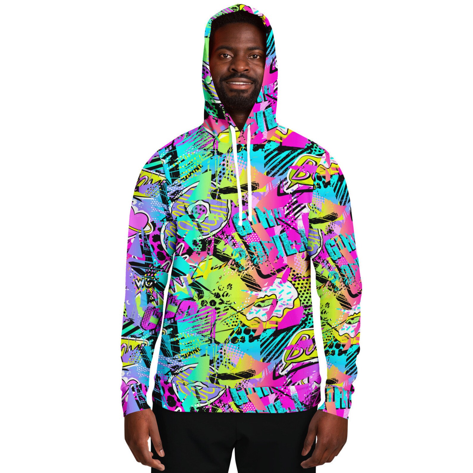 Psychedelic Pop Art Hoodie Trippy Pastel Hood Rave Hoody Etsy