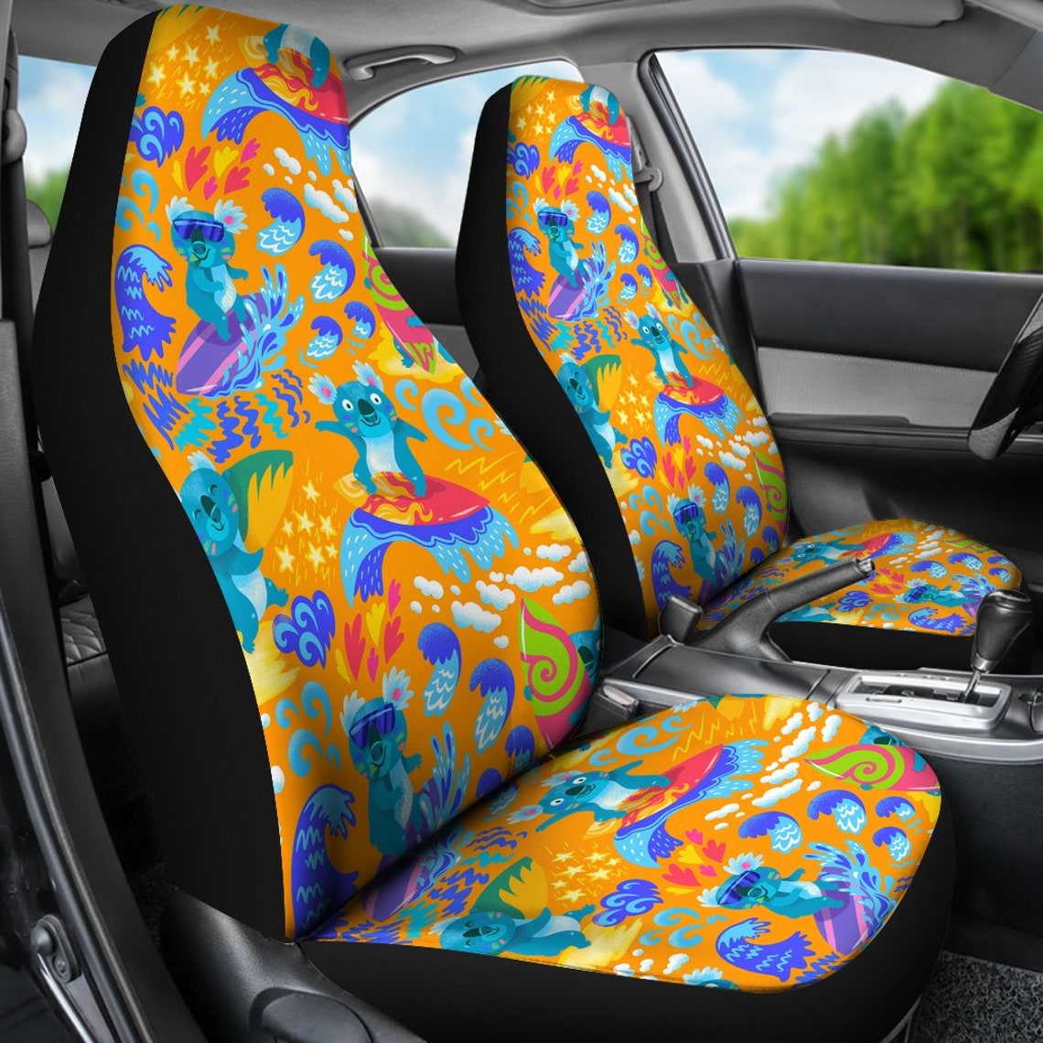 Surfing Koala Car Seat Covers for Vehicle Cute Seat Covers Etsy