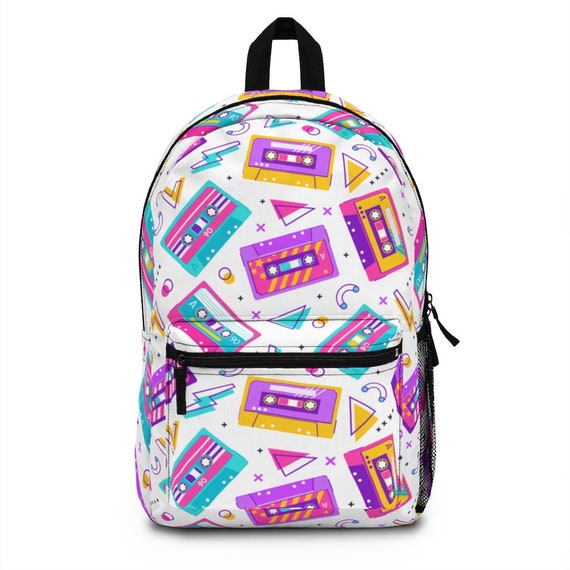 2D Bag Pop Art Graffiti Black Backpack