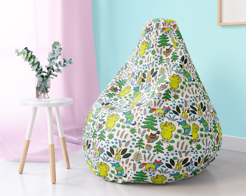 Forest Animals Bean Bag Chair Cover Only Taiga Bean Bags Etsy