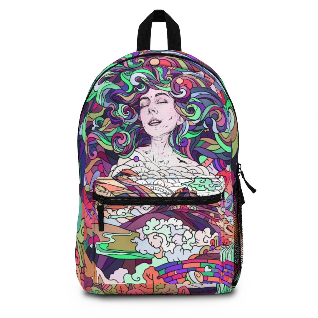 Trippy Hippie Backpack made in USA / Psychedelic Female - Etsy