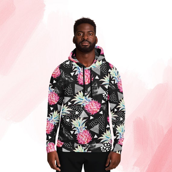 Pop Art Floral Hoodie Trippy Pineapple 