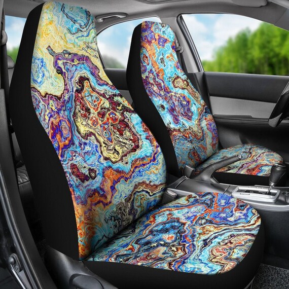Marble Car Seat Covers For Vehicle Psychedelic Hippie Custom Australia Marble Car Seat Covers For Vehicle, Marble Car Seat Covers