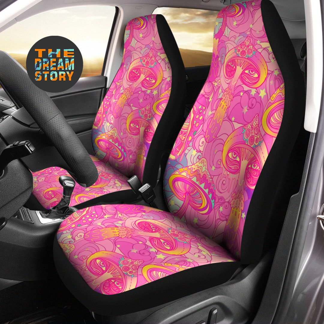 Mushroom Psychedelic Trippy Pet Car Seat Cover