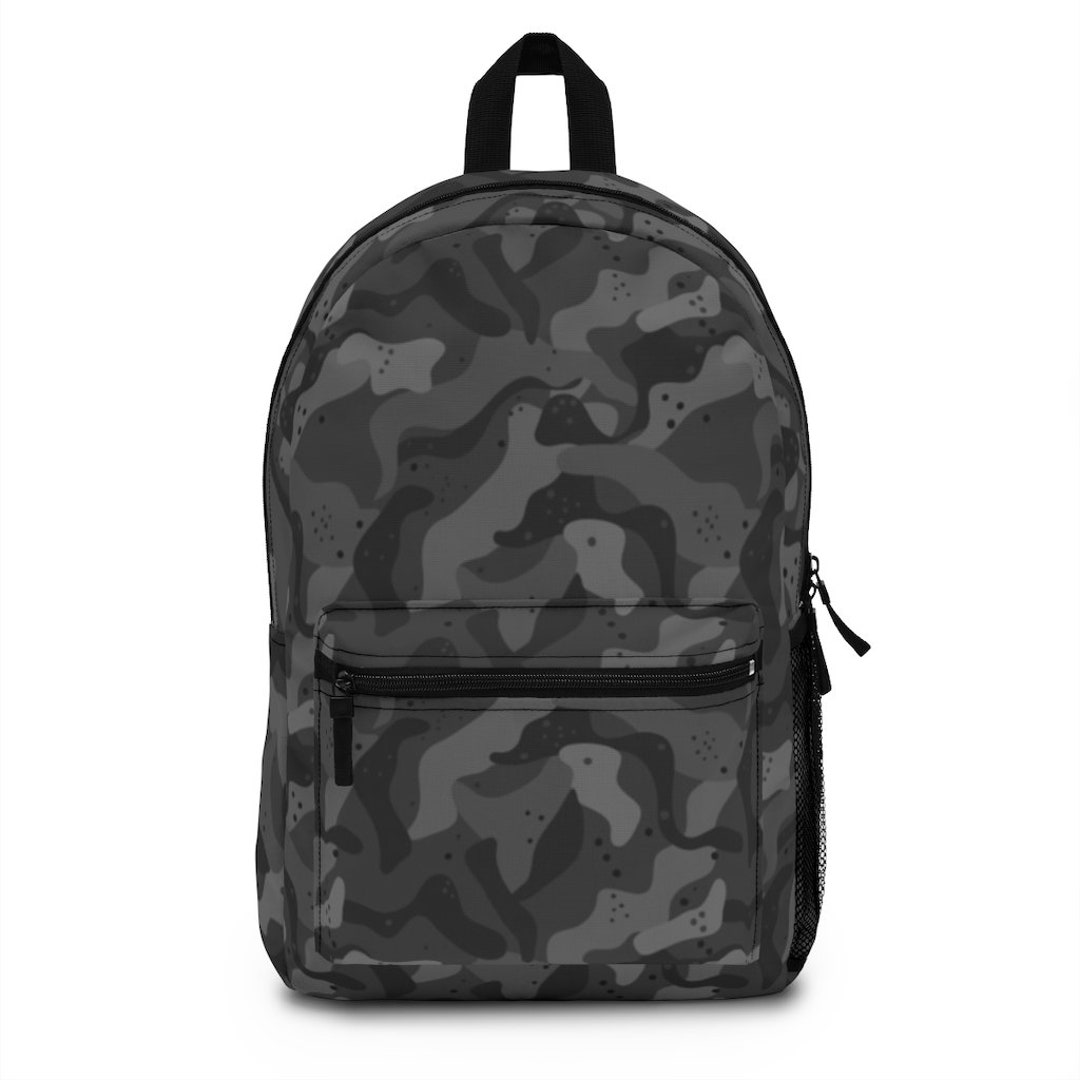 Black Camo Backpack / Black Military Camouflage Backpack / 15 Laptop ...