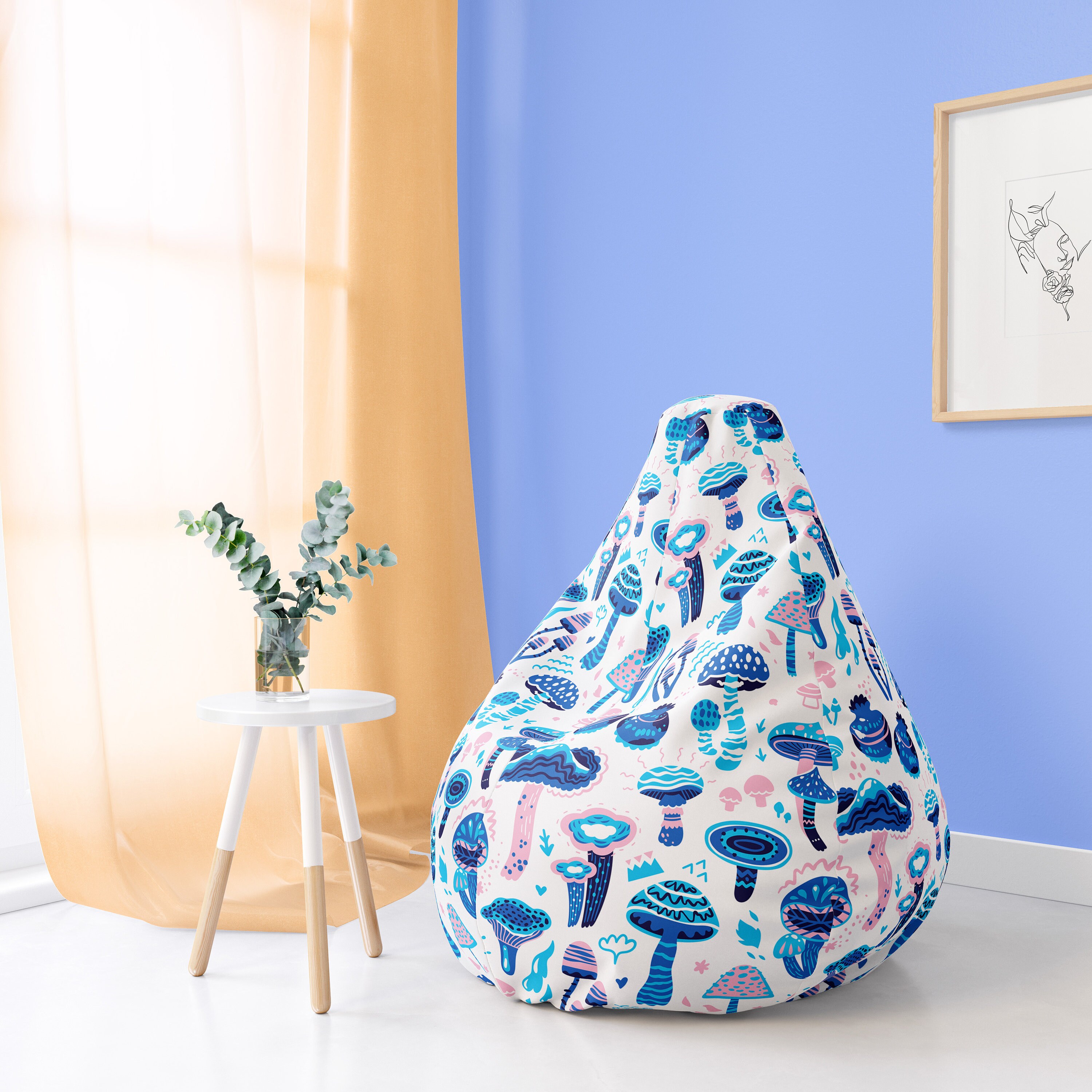 Magic Mushroom Bean Bag Chair Cover Only Big Bean Bags Etsy