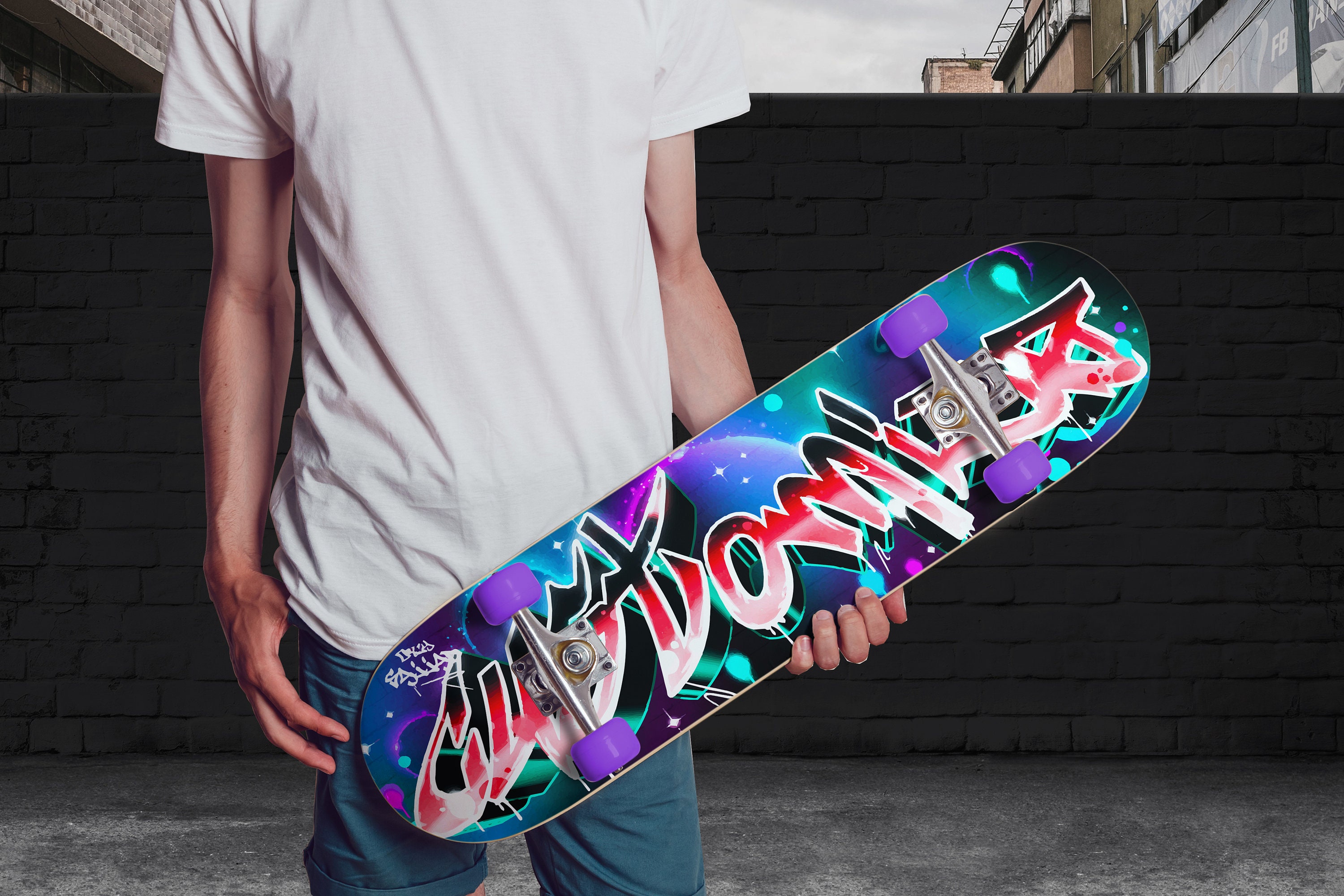Custom Skateboard Deck With Your Name Personalized Skate Etsy Canada