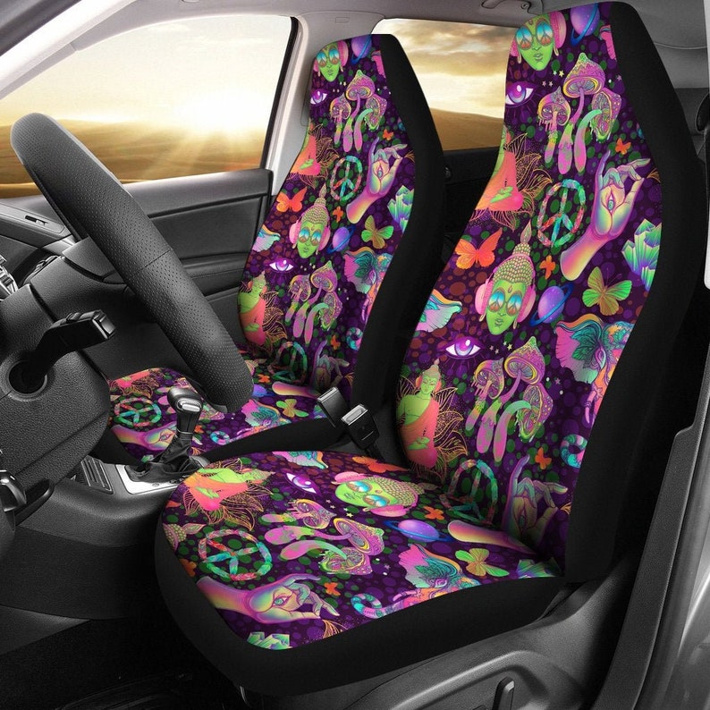 Trippy Hippie Car Seat Covers for Vehicle Psychedelic Custom Etsy UK
