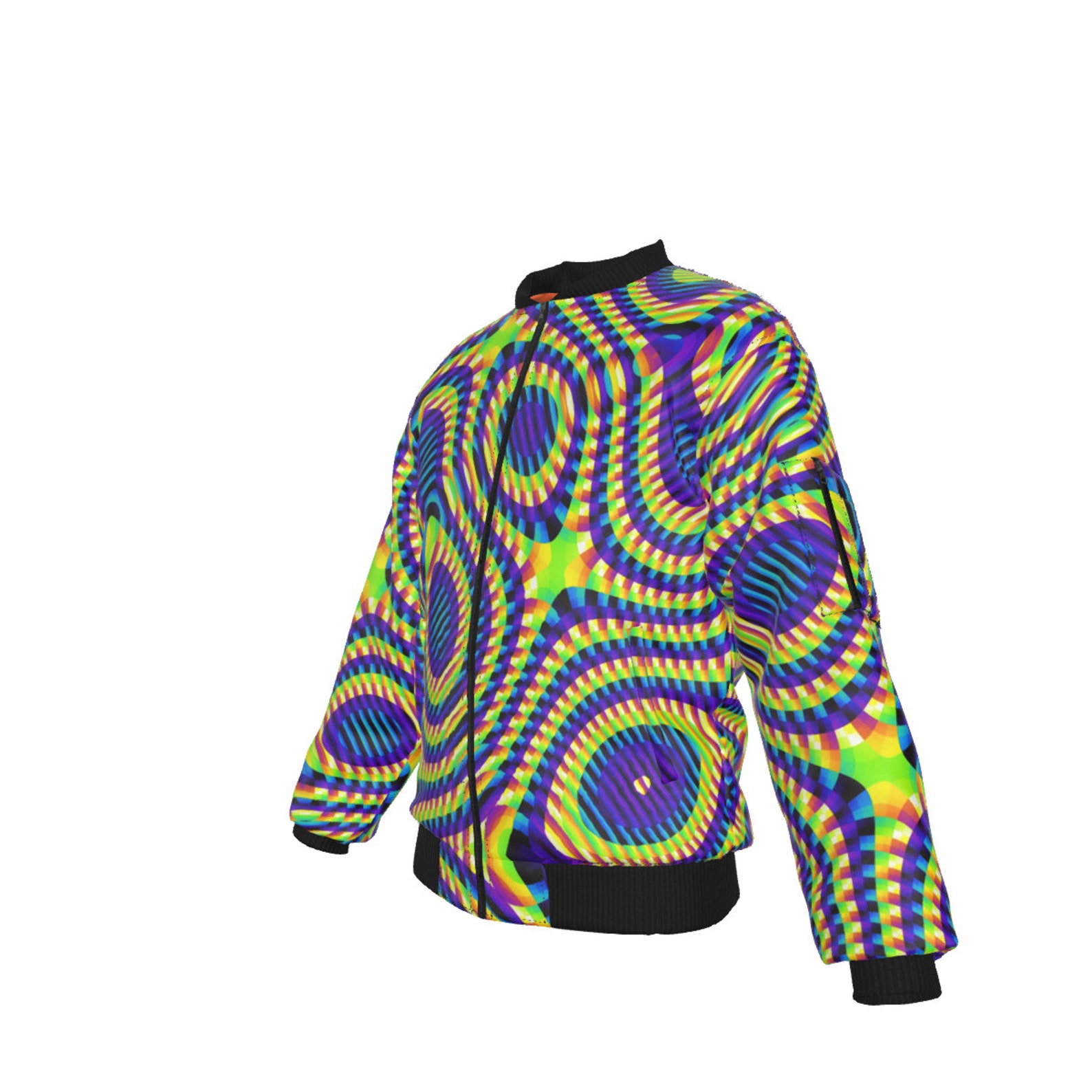 Rave Psychedelic Bomber Jacket / Festival Men Women Custom Etsy