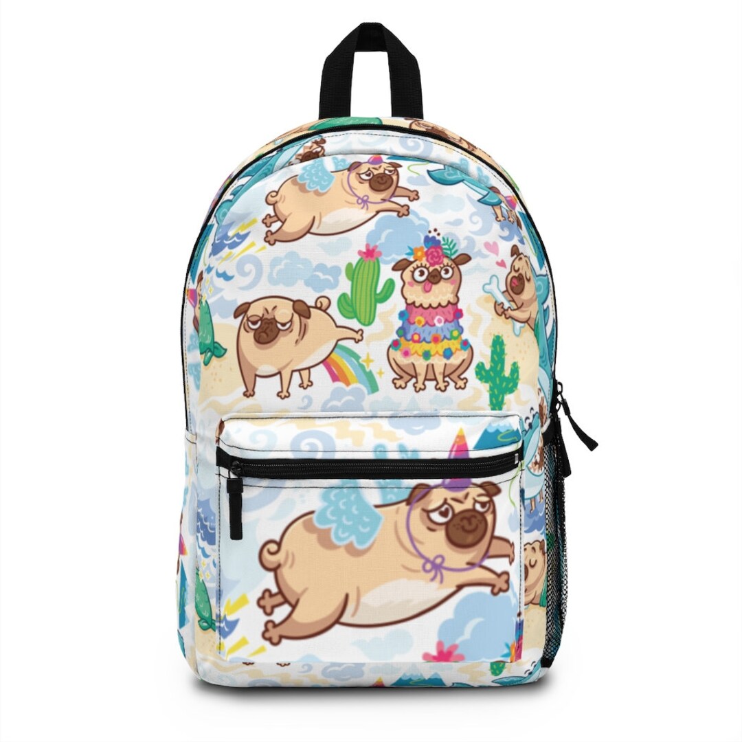 Funny Pug Backpack / Cute School Backpack / Pugs Fantasy Etsy