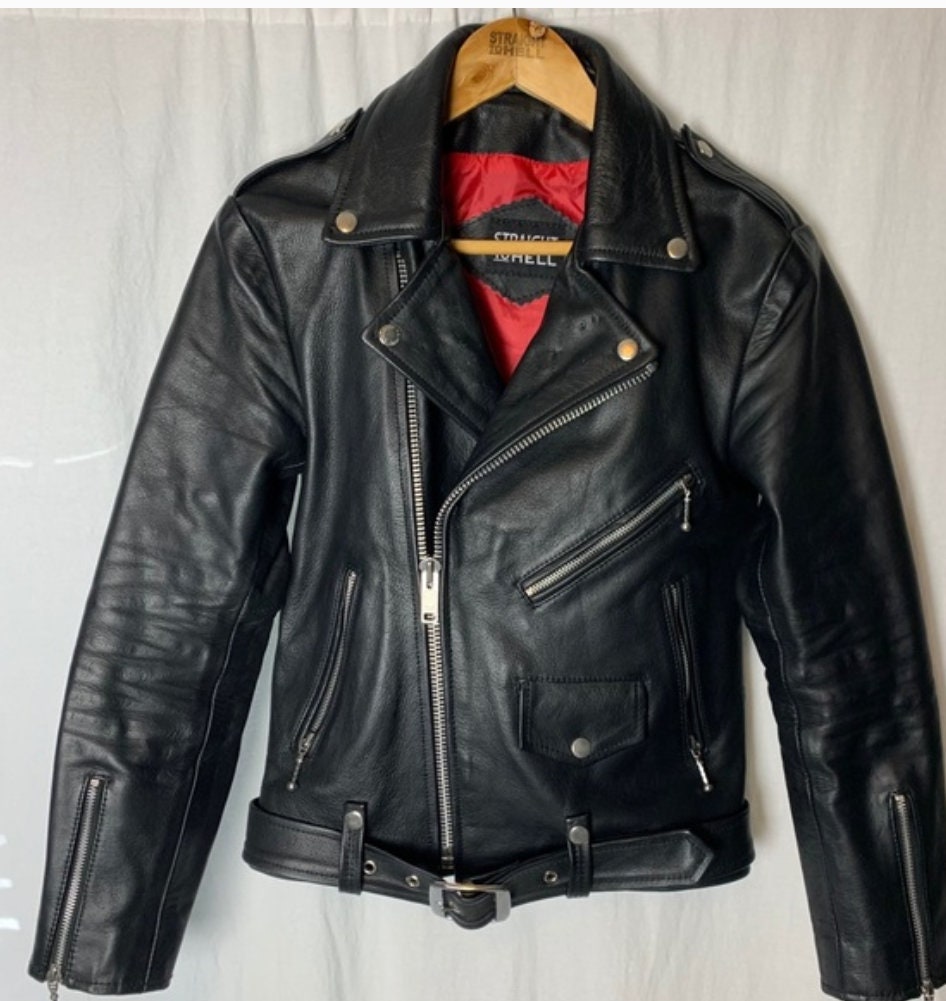34s lightweight straight to hell commando leather jacket black | Etsy
