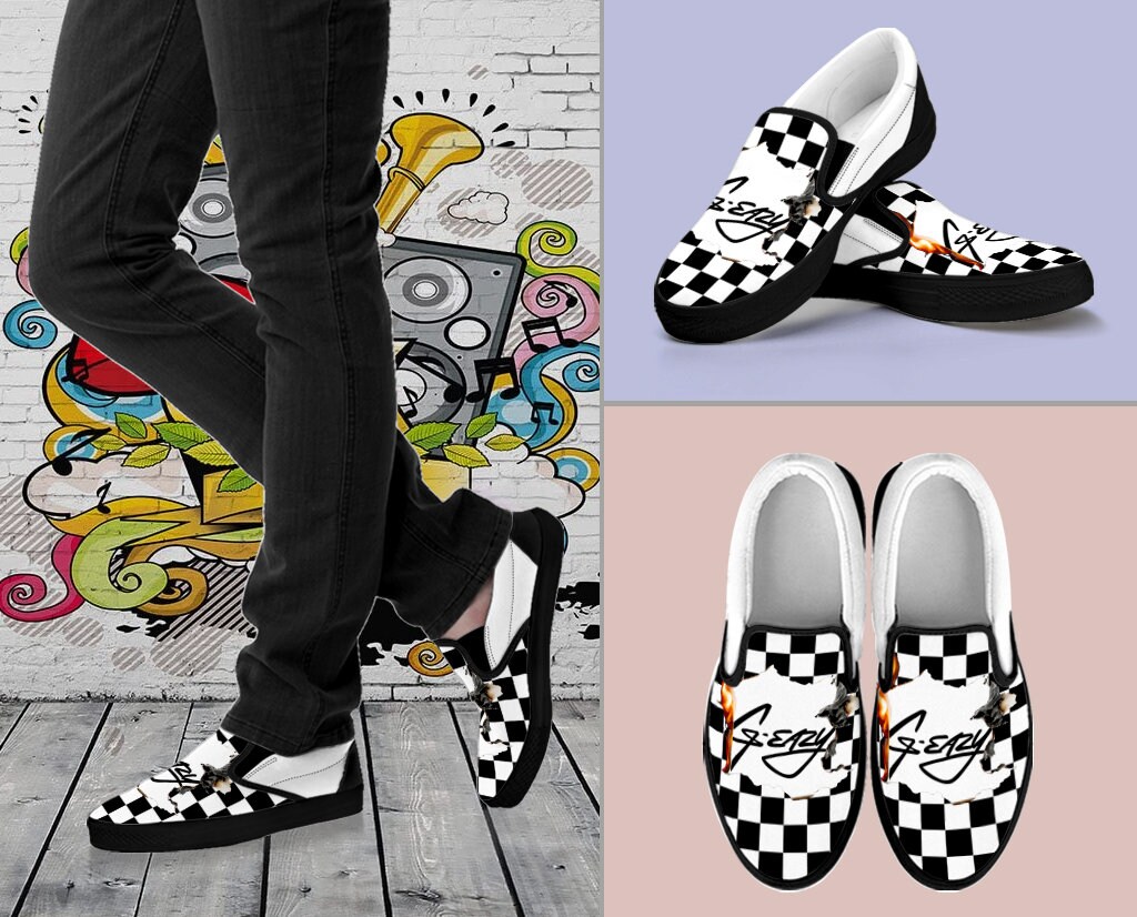 GEazy Custom Slip On Rapper Custom Shoes Hip Hop Canvas