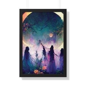 Mystical Framed Vertical Poster - Enchanted Art for Home Decor, Witchy Wall Decor, Magical Themed Gift, Spiritual Art Print, Gift for Her