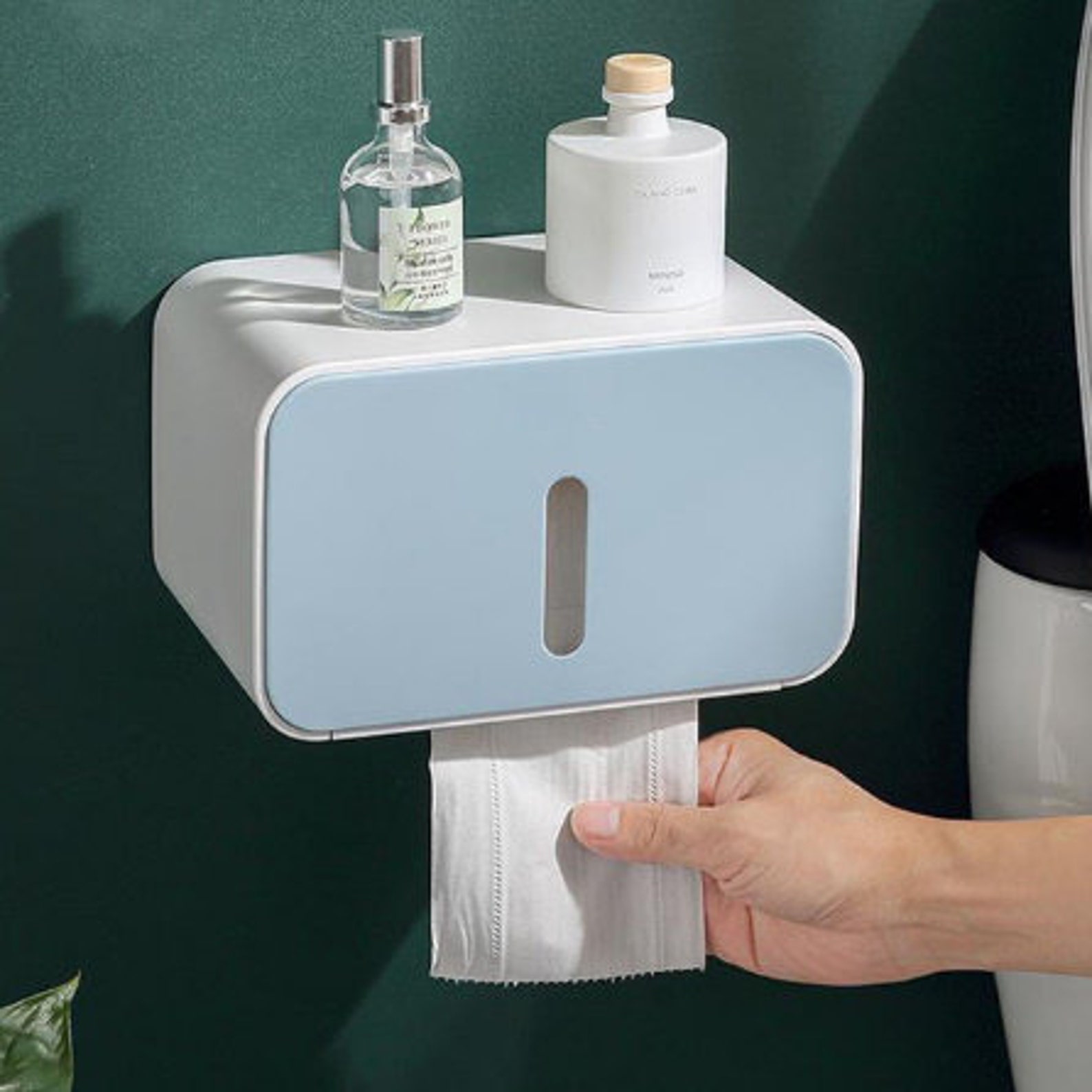 Toilet Paper Roll Holder With Shelf And Drawer Paper Storage Etsy