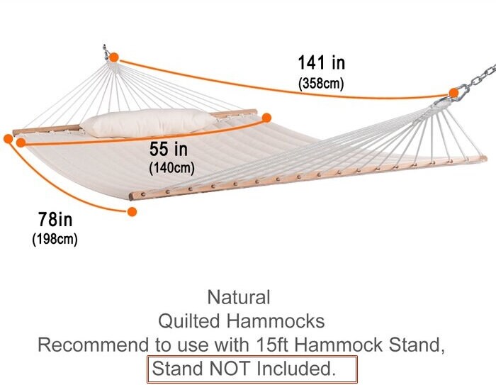 Double Spreader Bar Hammock With a Pillow Etsy