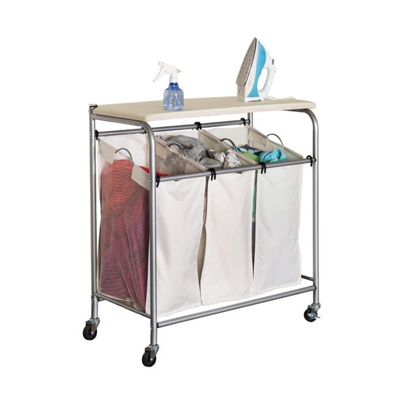 Laundry Sorter With Ironing Board Basics 3bag Etsy