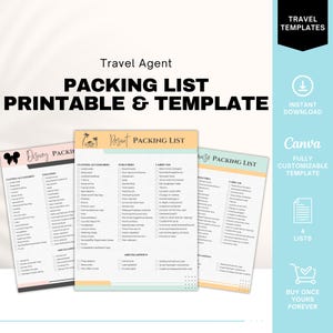 Pastel Vacation Packing List Template, Travel Agent Template