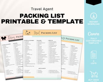 Pastel Vacation Packing List Template, Travel Agent Template