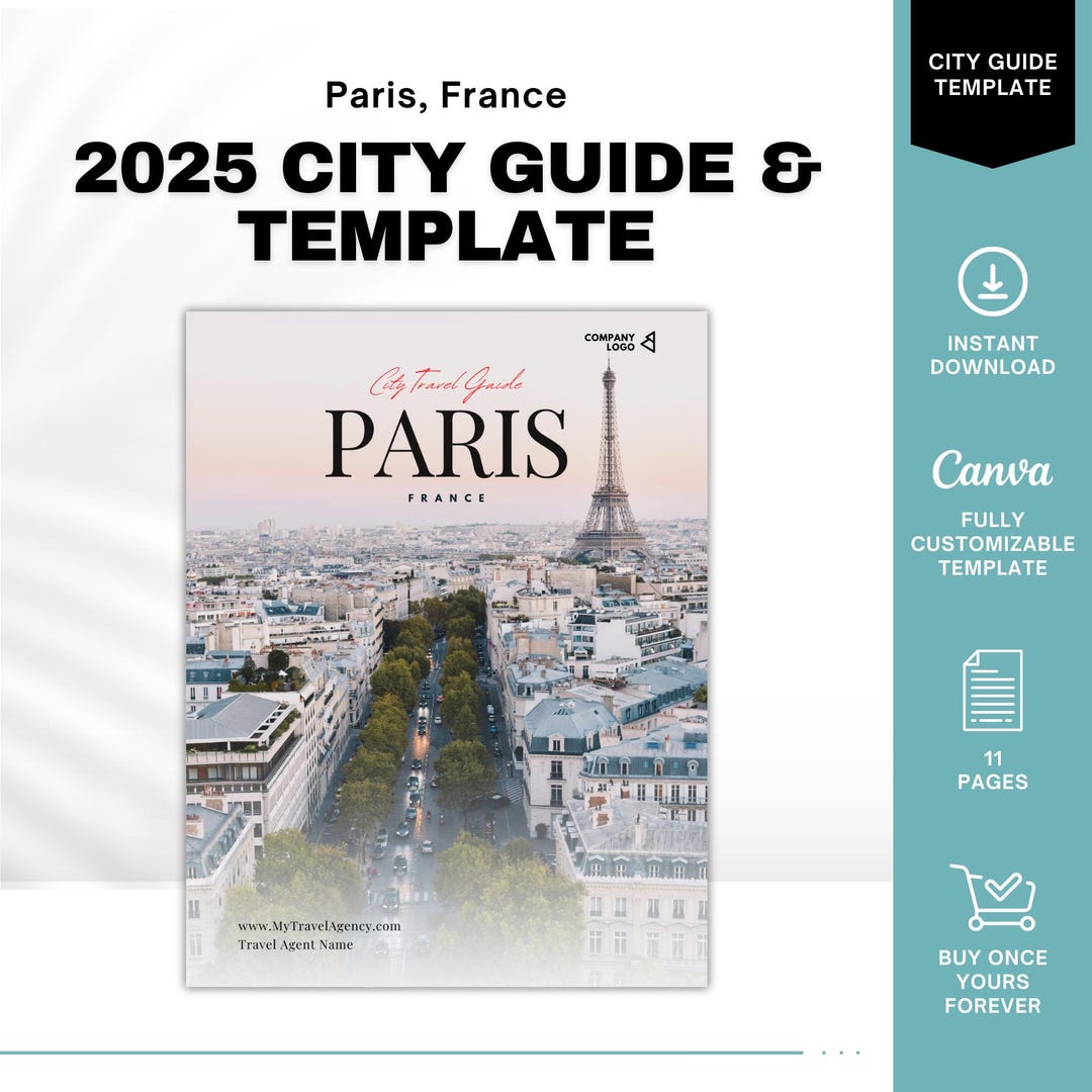 Paris France City Guide, Travel Agent Template - Etsy