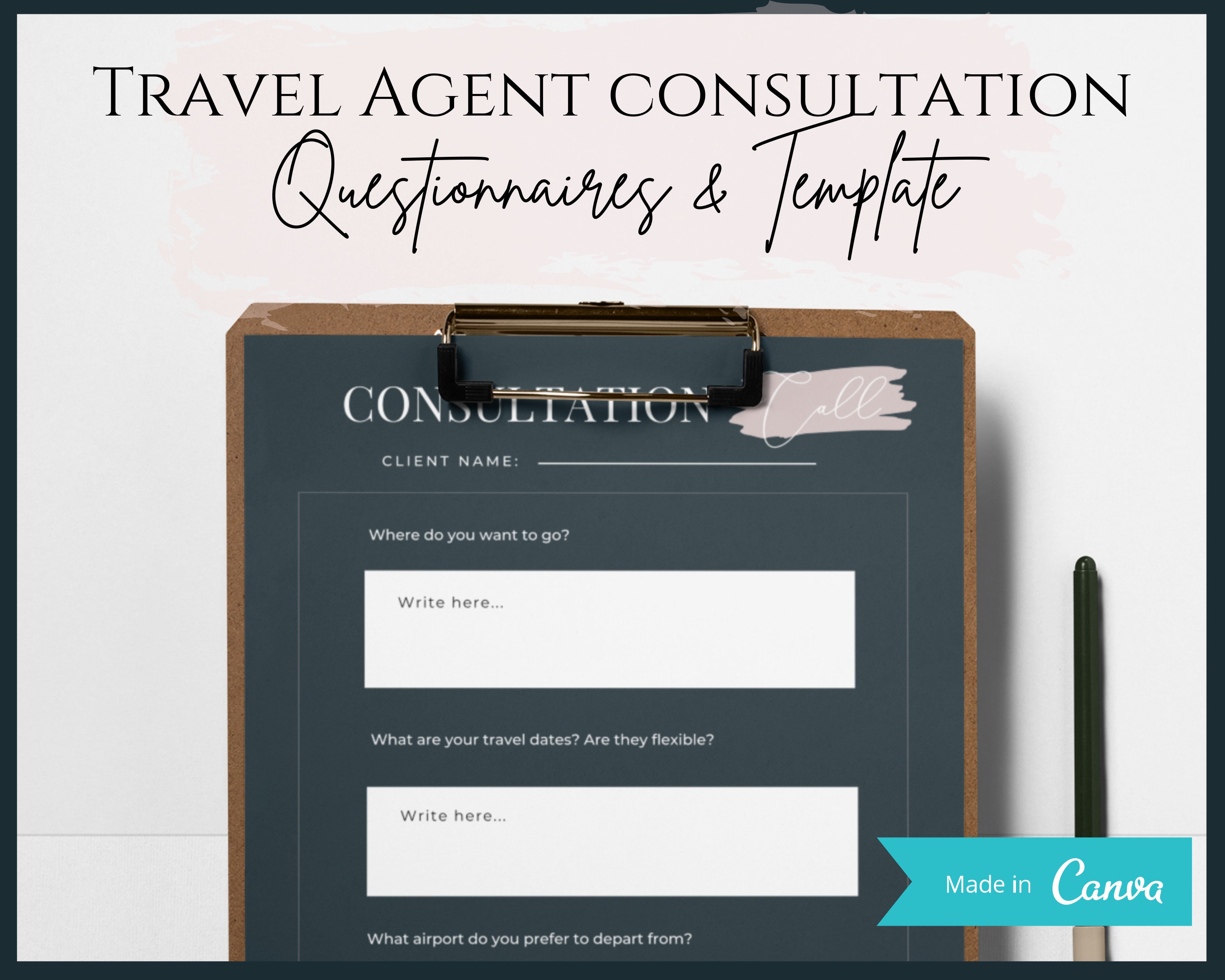 Travel Agent Consultation Questions Travel Agent Marketing Etsy