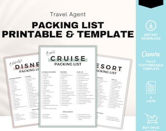 Vacation Packing List, Travel Agent Template