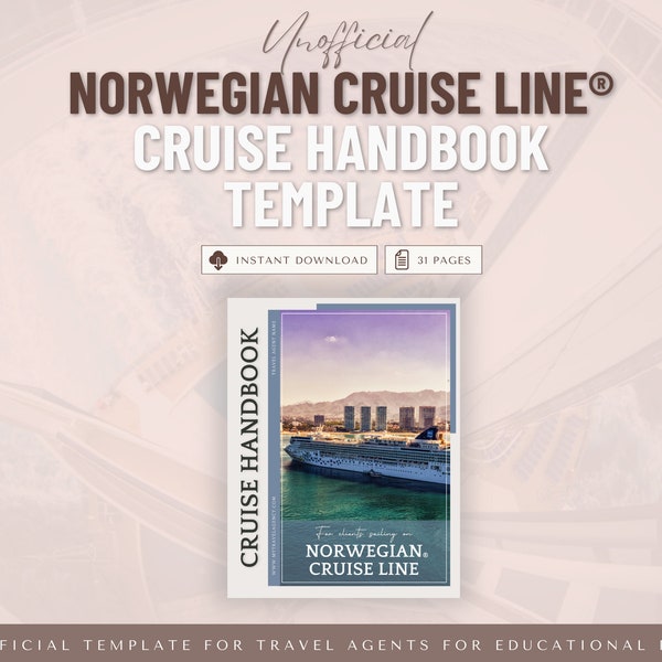 NCL Cruise Handbook Template, Travel Agent Template, NCL Template