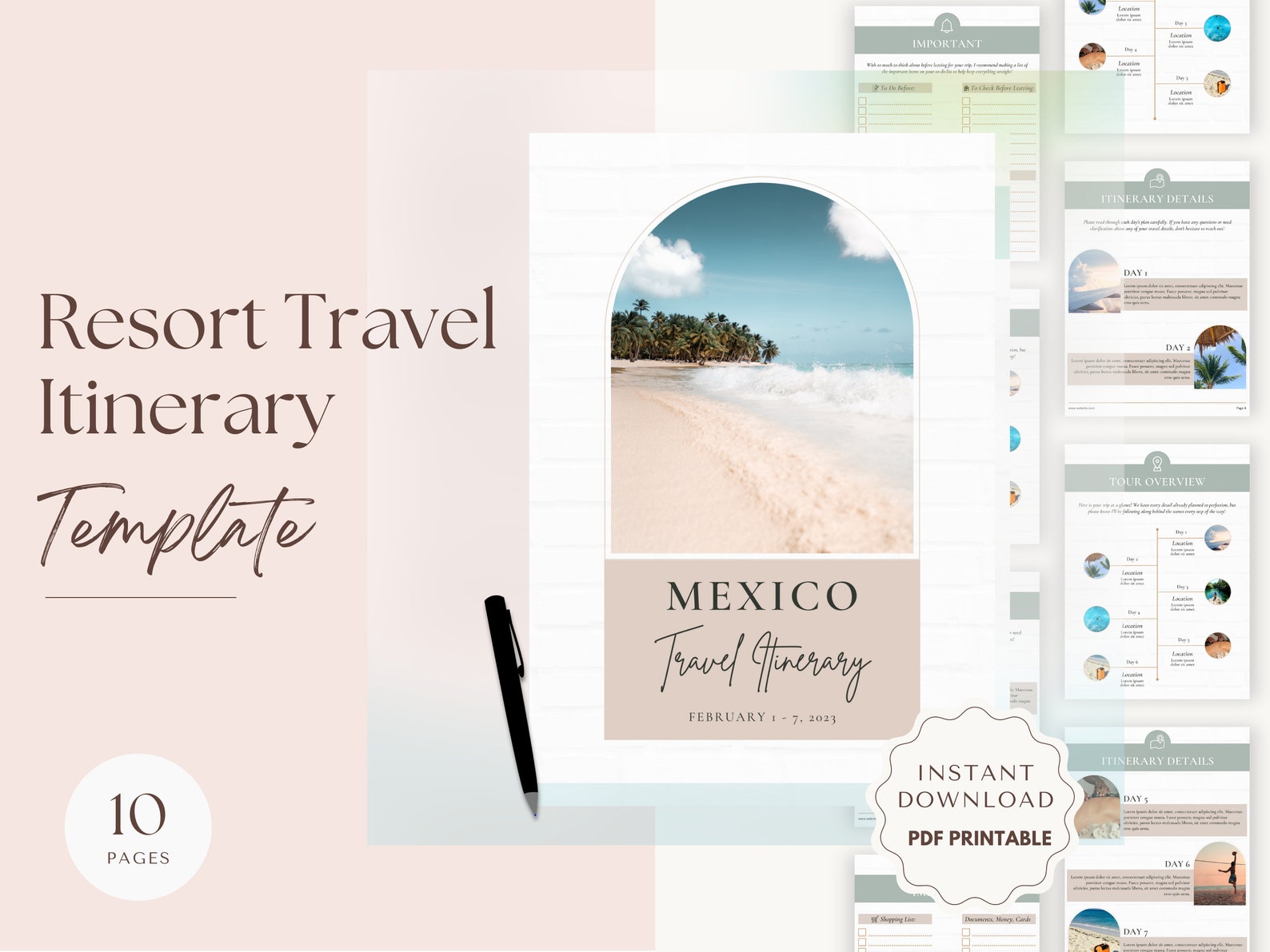 Travel Agent Client Itinerary Template Travel Itinerary Etsy