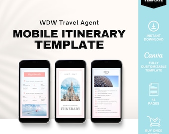 WDW Pastel Mobile Travel Itinerary, DIY Travel Itinerary