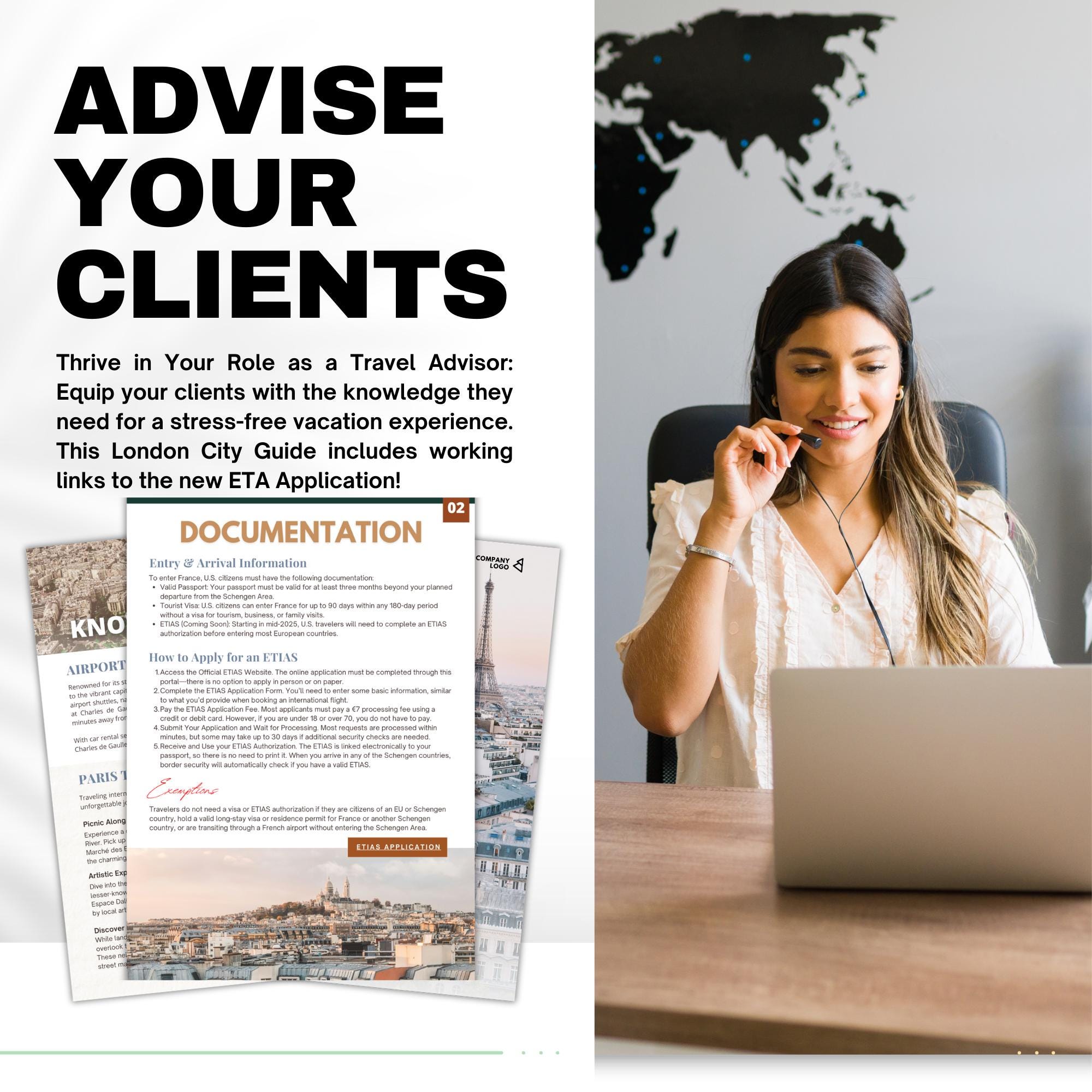 Paris France City Guide, Travel Agent Template - Etsy