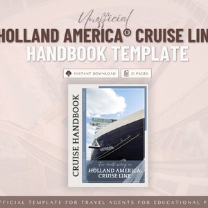 HAL Cruise Planner & Handbook, Alaska Cruise Guide Travel Agent Template