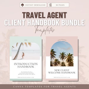 Travel Agent Client Welcome Handbooks BUNDLE, Pastel Aesthetic, Travel Agent Templates