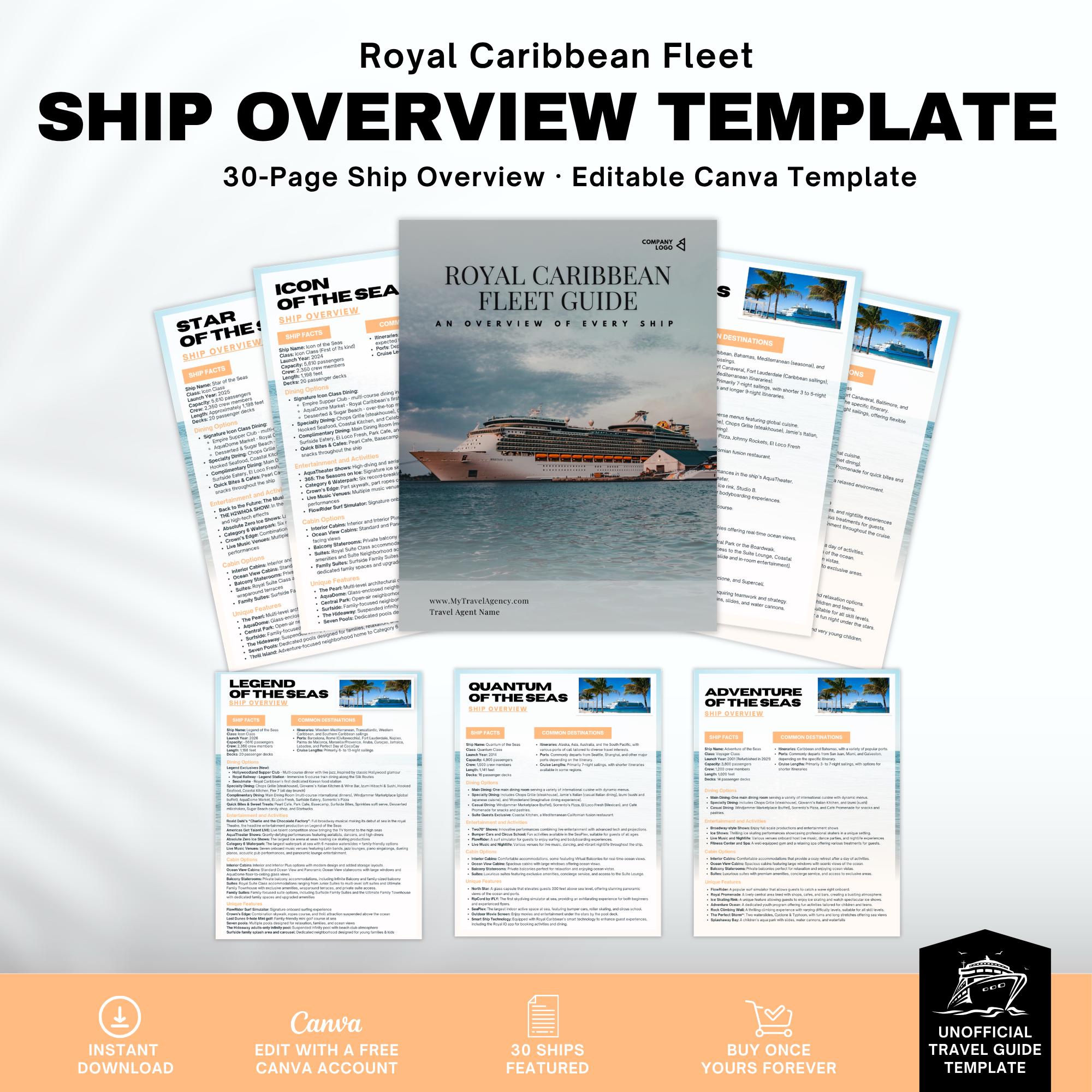 RCCL Cruise Ship Guide, Travel Agent Template - Etsy